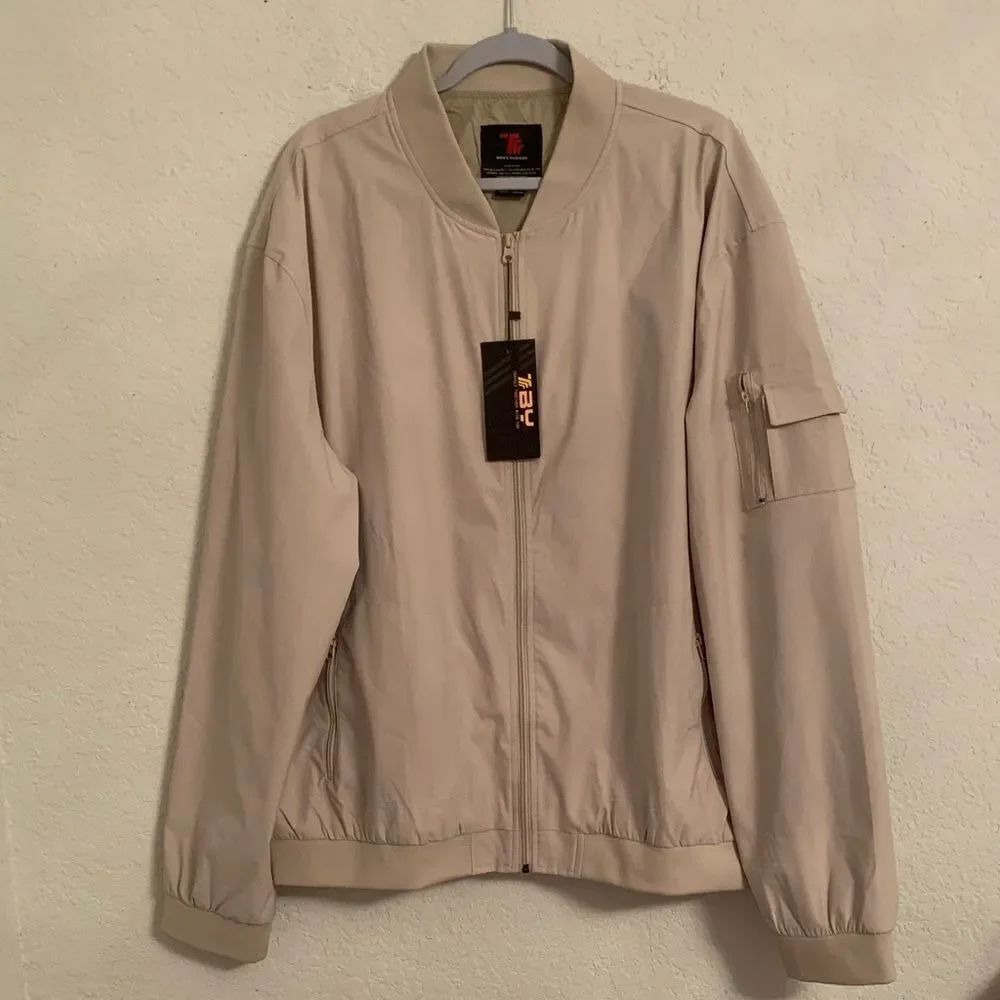 NWT Travels Together With You Men's Beige Windbreaker Jacket Size 3XL